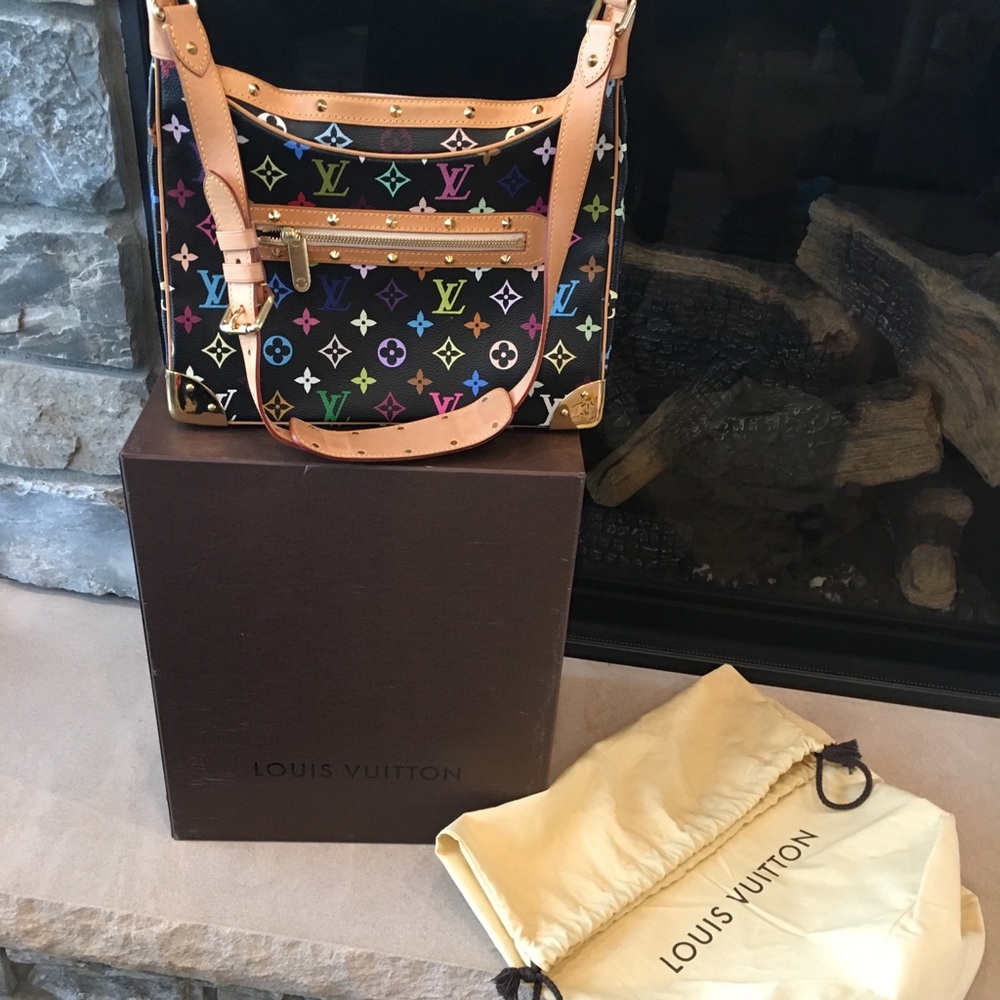 Authentic Black Multi-Colore Boulogne LouisVuitton